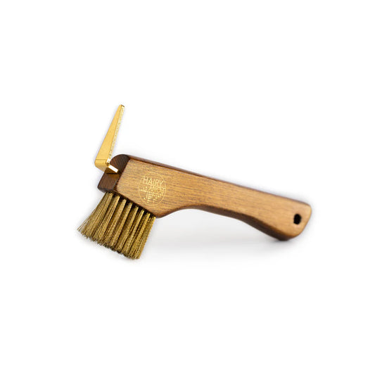 Hufkratzer aus Holz mit Kupferborsten