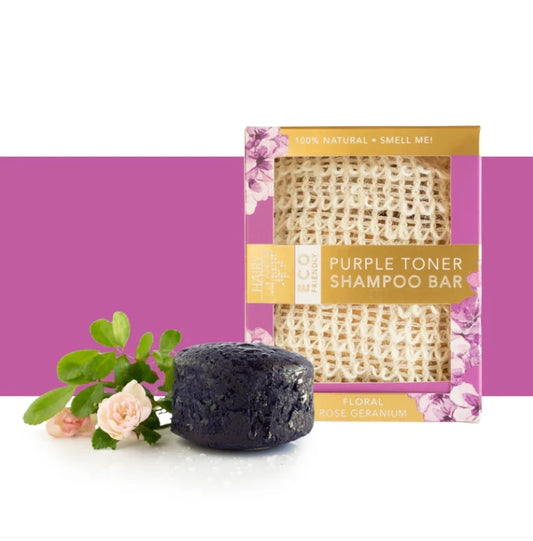 Eco-Friendly Shampoo Bar - PURPLE TONER - Floral  - Rose Geranium